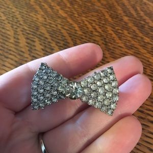 Vintage crystal hair bow clip